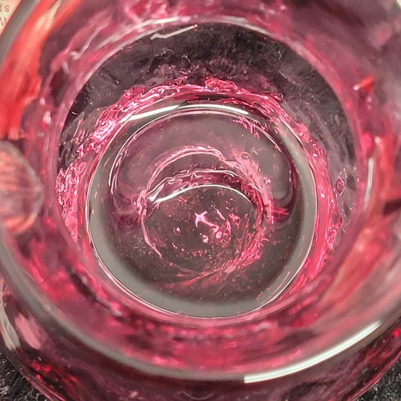 Pilgrim Cranberry Optic Glass Pitcher 3 1/2" - Picture 10 of 15